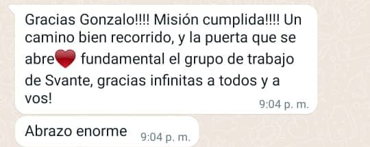 Mensaje de una familia en WhatsApp